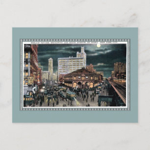 druk Herald Sq., Broadway en 6th NYC Briefkaart