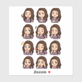 Druk het allemaal uit: Cute Chibi Meisjespakket Sticker