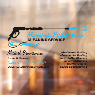 Druk het wassen Macht Wassen Raamsticker