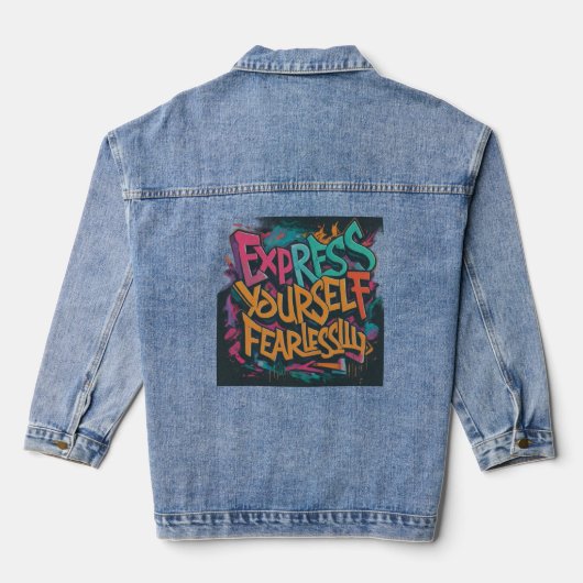 Druk-Je-Zelf-Uit Denim Jacket (Achterkant)