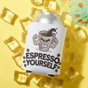 Druk Jezelf Uit - Grappig Koffieliefhebber Design Blikjeskoeler
