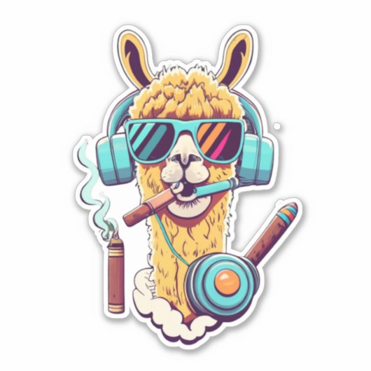 Druk jezelf uit met Llama Vinyl Stickers (Voorkant)