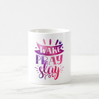 Druk Jezelf Uit - Word Wakker en Sla - Roze Koffiemok