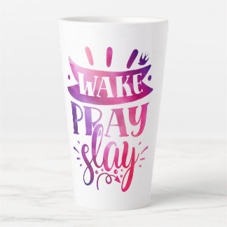Druk Jezelf Uit - Word Wakker en Sla - Roze Latte Mok