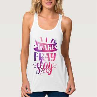 Druk Jezelf Uit - Word Wakker en Sla - Roze Tanktop