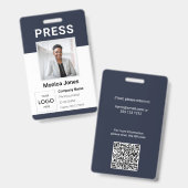 Druk Logo Foto QR Code Professionele Badge (Voor- en achterkant)
