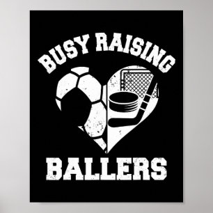 Druk met het opvoeden van Byllers Voetbal Hockey H Poster