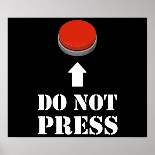 Druk niet op de rode Button Poster (Voorkant)