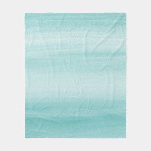 Druk op Abstracte Aqua Blue Waterverf #2 Fleece Deken (Voorkant)