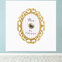 Druk op Champagne Roze Gouden Barok Bar Wand Kunst