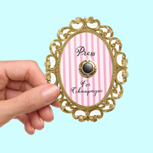 Druk op Champagne Roze Gouden Barok Luxe Frame Sticker