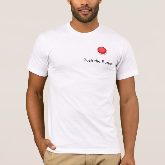 Druk op de Mannen Apparel van de Button T-shirt (Voorkant)