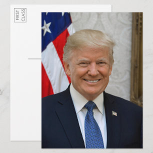 Druk op. Donald Trump 2017 Portret groot Briefkaar Kaart