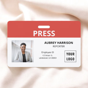 Druk op Eenvoudige foto-ID Badge