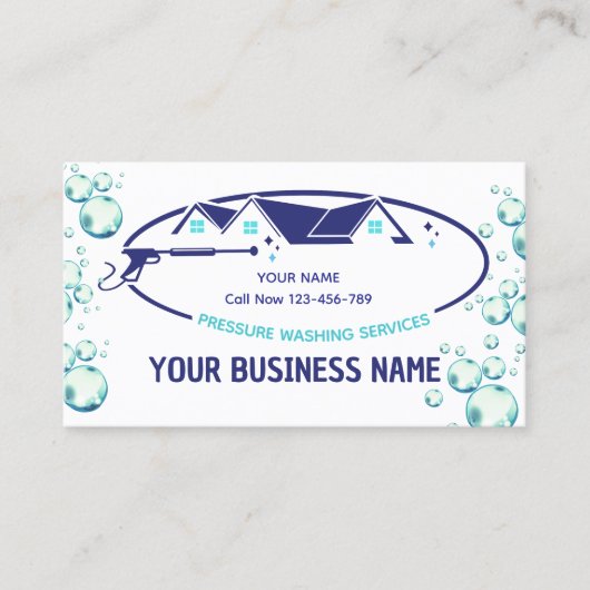 Druk op het wassen van water De wasmachine reinige Visitekaartje (Voorkant)
