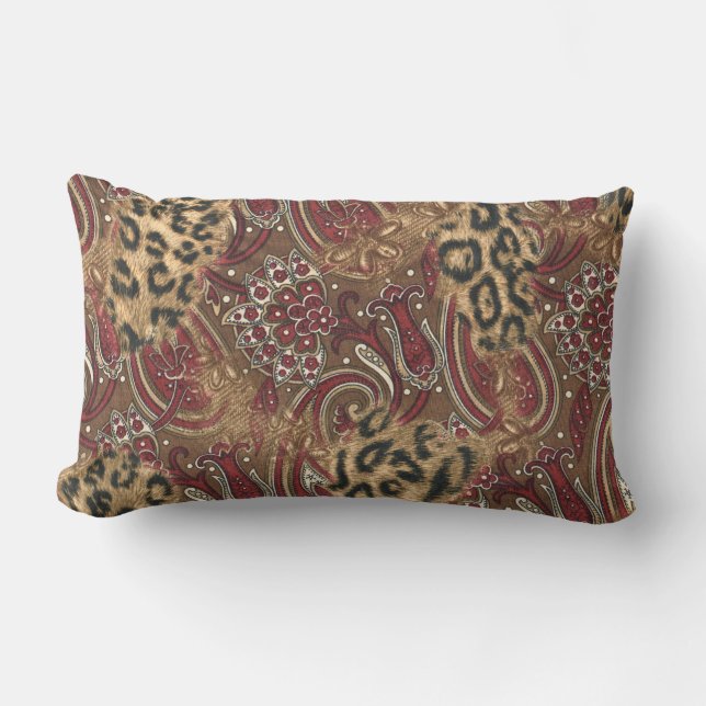 Druk op Leopard en Paisley Pattern Kussen (Voorkant)