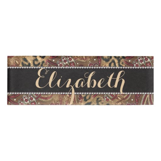 Druk op Leopard en Paisley Pattern om deze aan te  Naambadge (Voorkant)