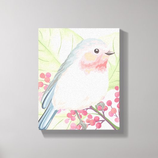  druk op Little Pastel Bird Canvas Afdruk (Voorkant)