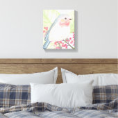  druk op Little Pastel Bird Canvas Afdruk (Insitu (Slaapkamer))