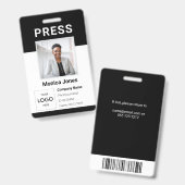 Druk op Logo Photo Professional Badge (Voor- en achterkant)