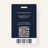 Druk op Logo Photo QR Code Professional Badge (Achterkant)