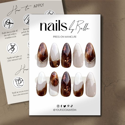 Druk op Nail Packaging Display Kaarten