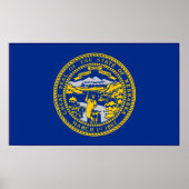 Druk op Nebraska Flag Poster (Voorkant)