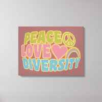 Druk op PEACE LOVE DIVERSITY-canvas