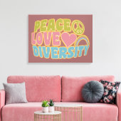 Druk op PEACE LOVE DIVERSITY-canvas Canvas Afdruk (Insitu (Woonkamer))