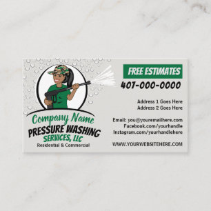 Druk op Power Washing & Cleaning African American Visitekaartje