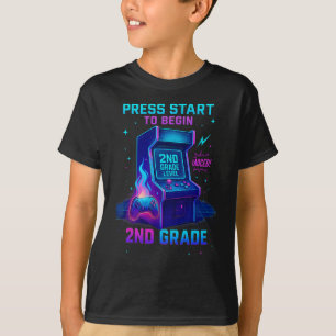 Druk op Start 2e leerjaar Gamer Kids Level Up Fun T-shirt
