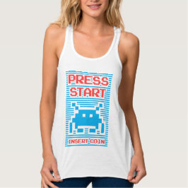 Druk op Start, Insert Coin, arcade, geek, gamer, Tanktop