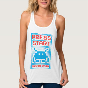 Druk op Start, Insert Coin, arcade, geek, gamer, Tanktop