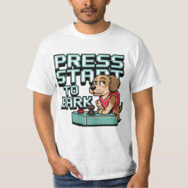 Druk op Start to Bark Gamer Dog Retro Arcade T-shirt