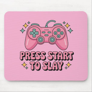 Druk op Start to Slay – Gamer Girl Kawaii Mousepad Muismat