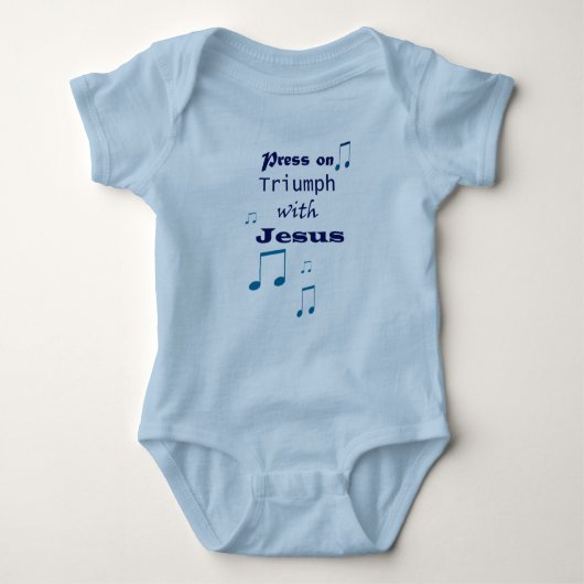 Druk op Triomf met Jesus Music Design Romper (Voorkant)