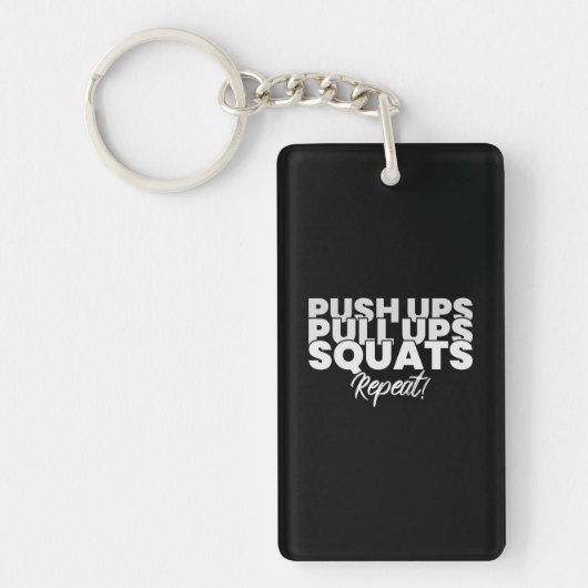 Druk op UPS Pull UPS Squats Repo! Sleutelhanger (Voorkant)