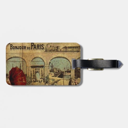  druk Parijs Bagagelabel (Achterkant horizontaal)