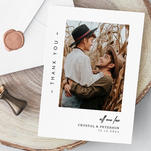 Druk uw Bedankt uit: Eenvoudig & Modern Fotohuweli