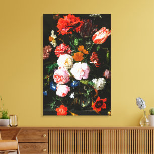 Druk van fijne kunst met sombere donkere bloemige canvas afdruk