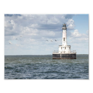 Druk vuurtoren van peshtigo Reef Foto Afdruk