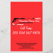Druk Waskracht Wassen Professioneel rood Flyer (Achterkant)