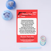 Druk Waskracht Wassen Professioneel rood Flyer (Enkel)