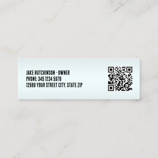 🌊 druk wassen aangepaste QR Mini Visitekaartje (Achterkant)