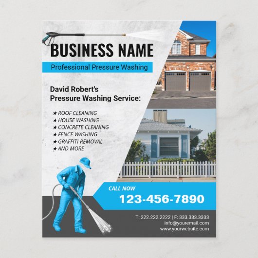 Druk wassen huis reiniging power wasmachine flyer (Voorkant)