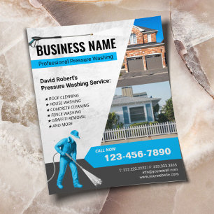 Druk wassen huis reiniging power wasmachine flyer