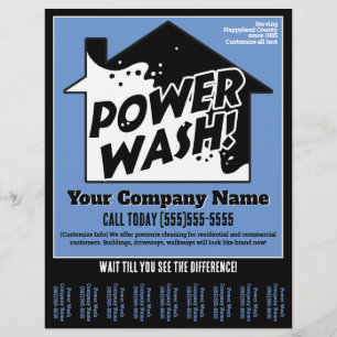 Druk Wassen Macht Wassen Scheur Blad Promo Flyer