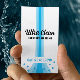 Druk wassen minimalistisch blauwe strepen reinigen visitekaartje