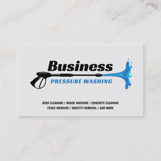 Druk wassen Plain Power Washer Reiniging Visitekaartje (Voorkant)