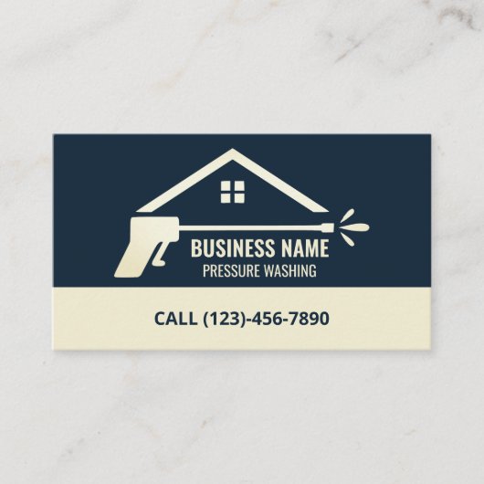 Druk Wassen Power Wash Huis schoonmaken Eenvoudig Visitekaartje (Voorkant)
